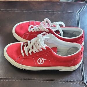 Vans Red and White Sneakers